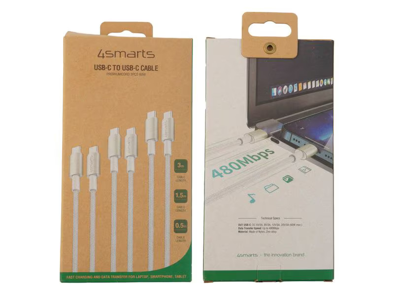 4smarts USB-Kabel 3er Set 0.5m+1.5m+3m USB C - USB C