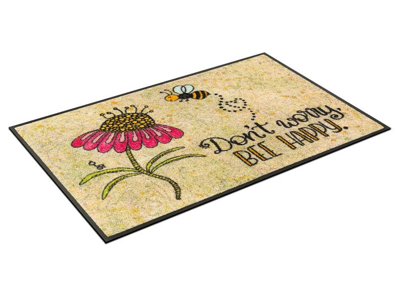 wash+dry Fussmatte Bee Happy 50 cm x 75 cm