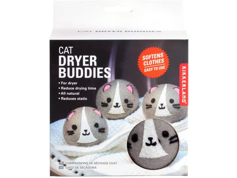 Kikkerland Multifunktionsbälle Katze 4 Stück, Grau