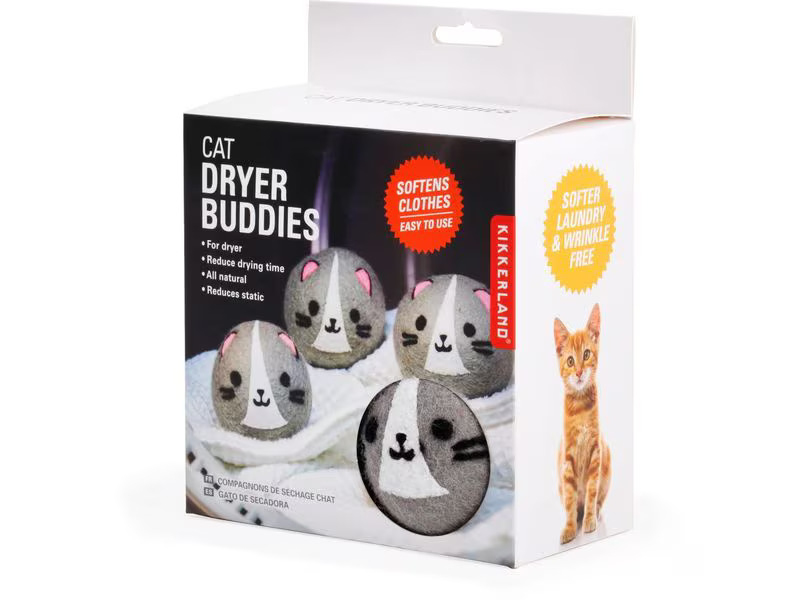 Kikkerland Multifunktionsbälle Katze 4 Stück, Grau