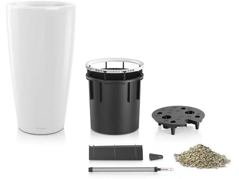 Lechuza RONDO Premium 32 - Komplettset Weiss/Weiss matt