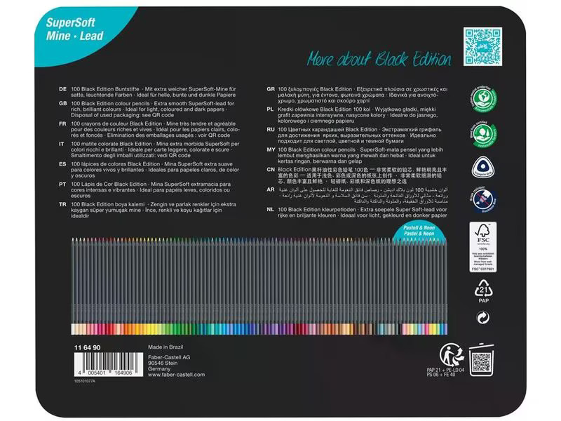 Faber-Castell Farbstifte Black Edition 100 Stück