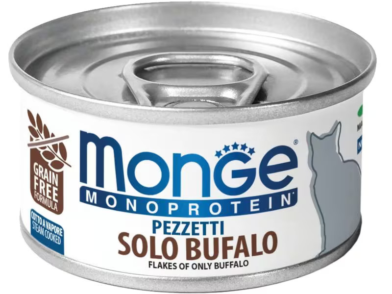 Monge Nassfutter Katze Monoprotein Büffel 24 x 80 g