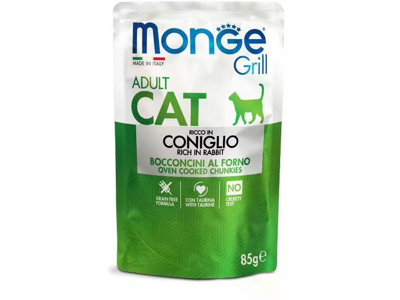 Monge Nassfutter Grill Adult Multipack Kaninchen &amp; Lamm, 12x85g