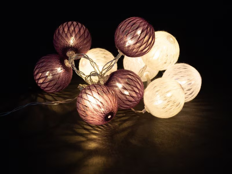 COCON Lichterkette LED Lila/Weiss, 175 cm