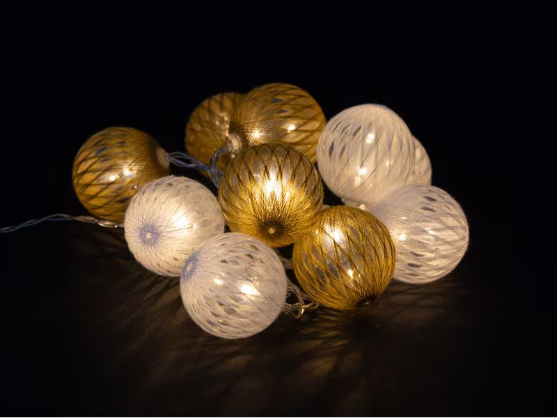 COCON Lichterkette LED Braun/Weiss, 175 cm