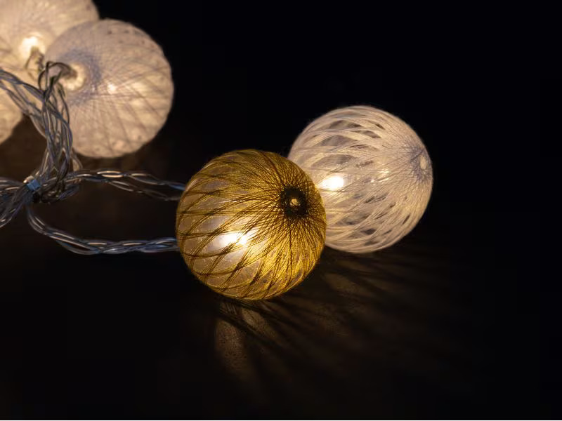 COCON Lichterkette LED Braun/Weiss, 175 cm