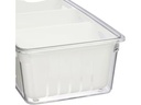 relaxdays Kühlschrankorganizer 600 g, 3 Stück, Transparent/Weiss