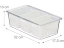 relaxdays Kühlschrankorganizer 600 g, 3 Stück, Transparent/Weiss