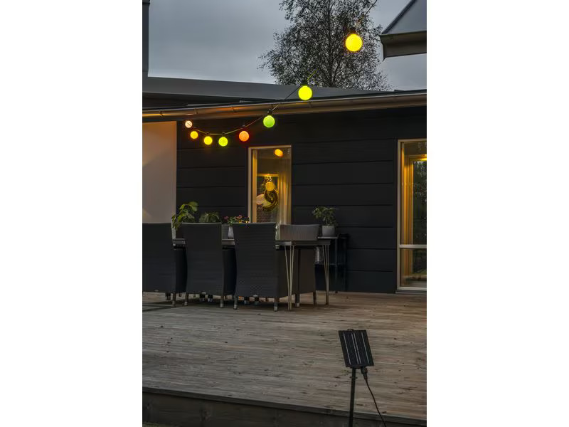 Konstsmide Lichterkette Solar Globe, 10 LEDs, Mehrfarbig