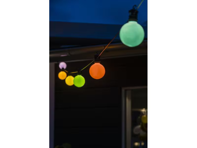 Konstsmide Lichterkette Solar Globe, 10 LEDs, Mehrfarbig