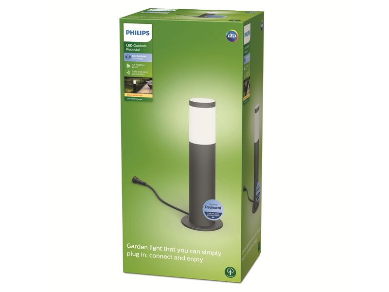 Philips Outdoor Niedervolt Utrecht Sockelerweiterung 2700K anthrazit
