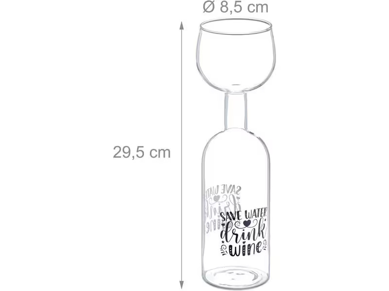relaxdays Universal Weinglas Save Water Drink Wine 750 ml, 1 Stück