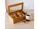 relaxdays Teebeutel-Box Braun