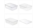 relaxdays Kühlschrankorganizer 800 g, 3 Stück, Transparent/Weiss