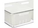 relaxdays Kühlschrankorganizer 800 g, 3 Stück, Transparent/Weiss