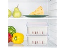 relaxdays Kühlschrankorganizer 800 g, 3 Stück, Transparent/Weiss