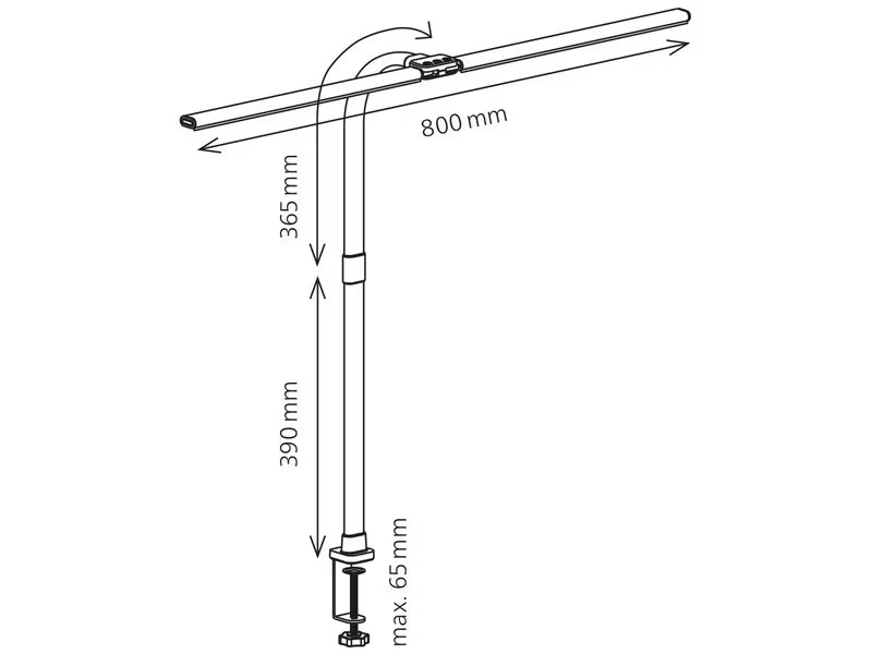 Hansa Schreibtischleuchte LED Nova 20 Watt, Schwarz