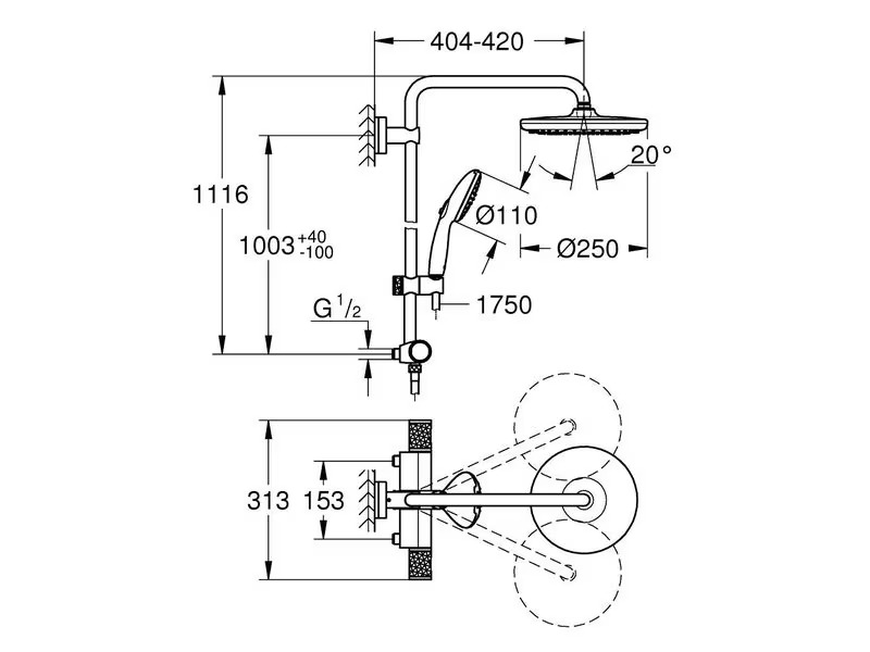 GROHE Duschsystem Vitalio Start System 250