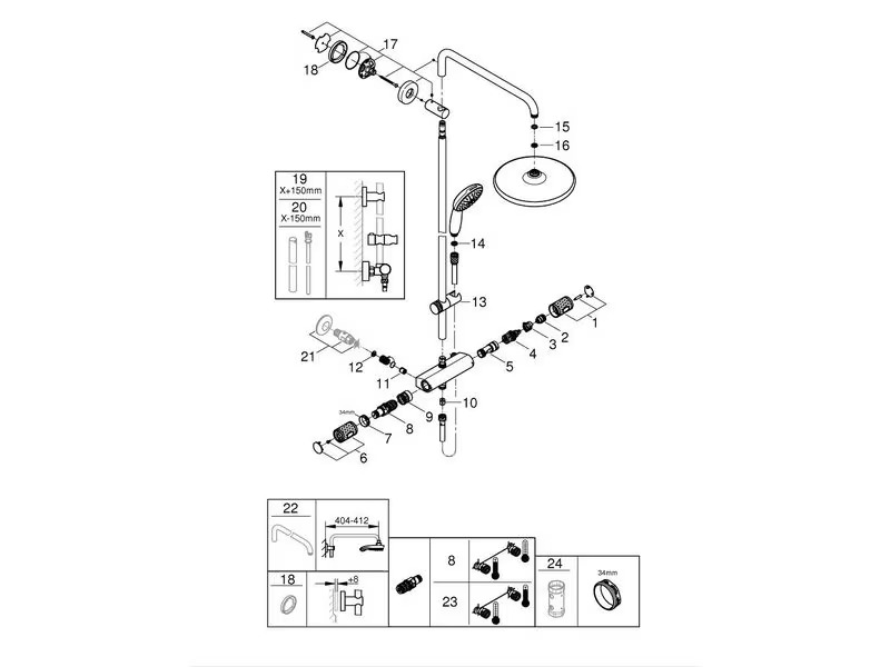 GROHE Duschsystem Vitalio Start System 250