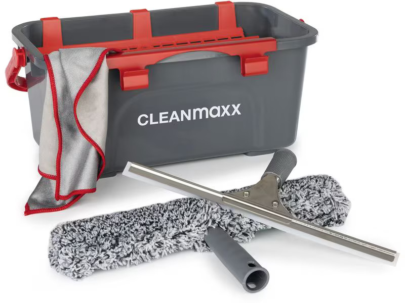 GOURMETmaxx Fensterwischer 7-teilig, Grau/Rot