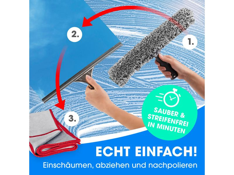 GOURMETmaxx Fensterwischer 7-teilig, Grau/Rot