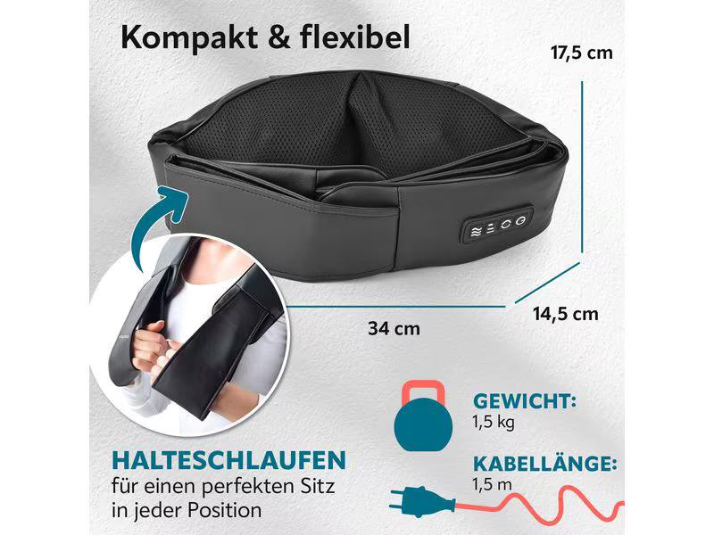 VITALmaxx Nacken-Massagekissen 12 V, Schwarz