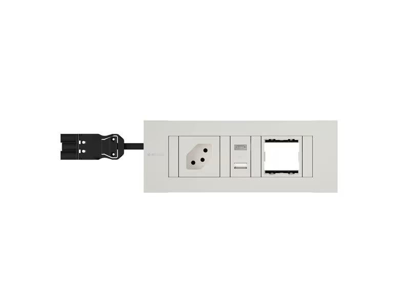 Max Hauri Steckdoseneinheit INTRO2.0 T13, USB-A/C, Leermodul Weiss