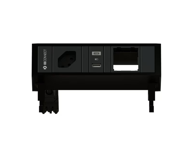Max Hauri Steckdoseneinheit SUPRA T13, USB-A/C, Leermodul Schwarz