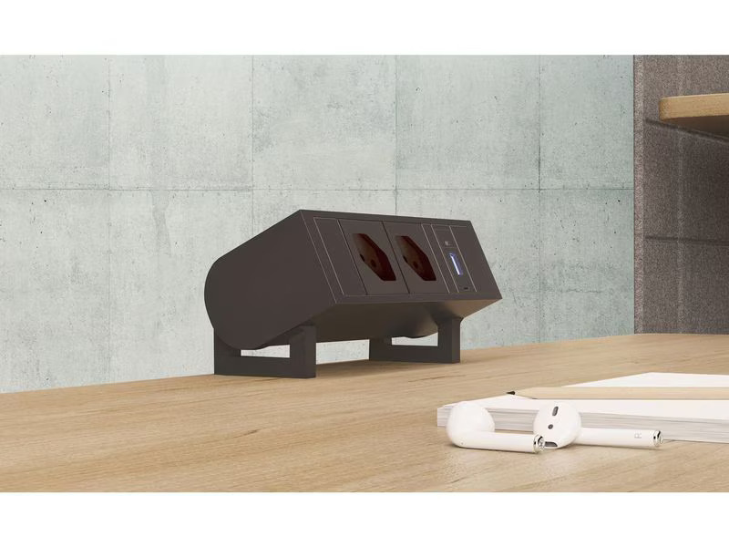 Max Hauri Steckdoseneinheit SUPRA 2x T13, USB-A/C, Leermodul Schwarz