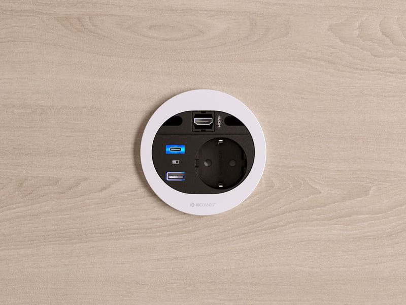Max Hauri Steckdoseneinheit DIVUS T13, USB-A/C, HDMI Weiss
