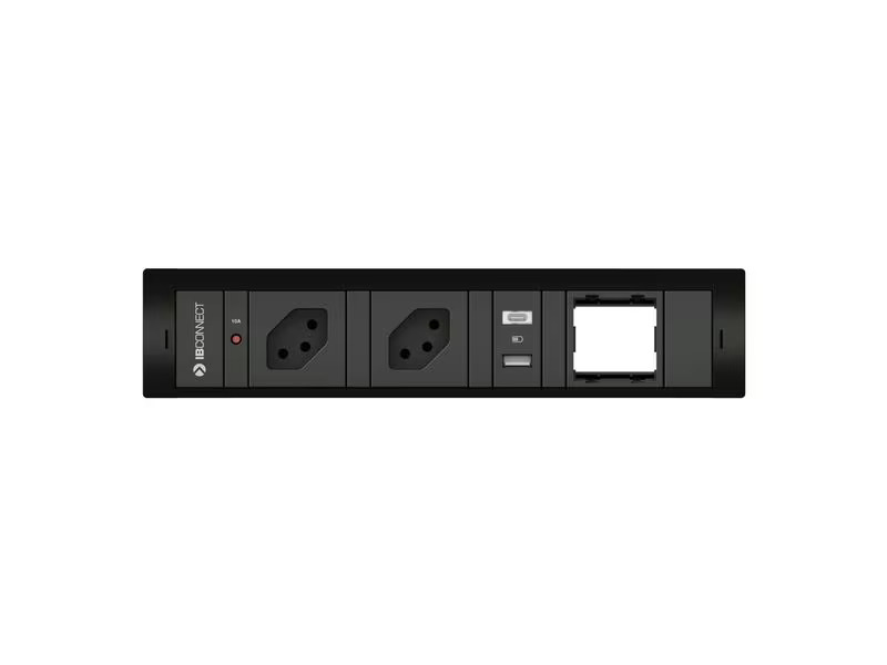 Max Hauri Steckdoseneinheit CUBOBOX 2x T13, USB-A/C, Leermodul