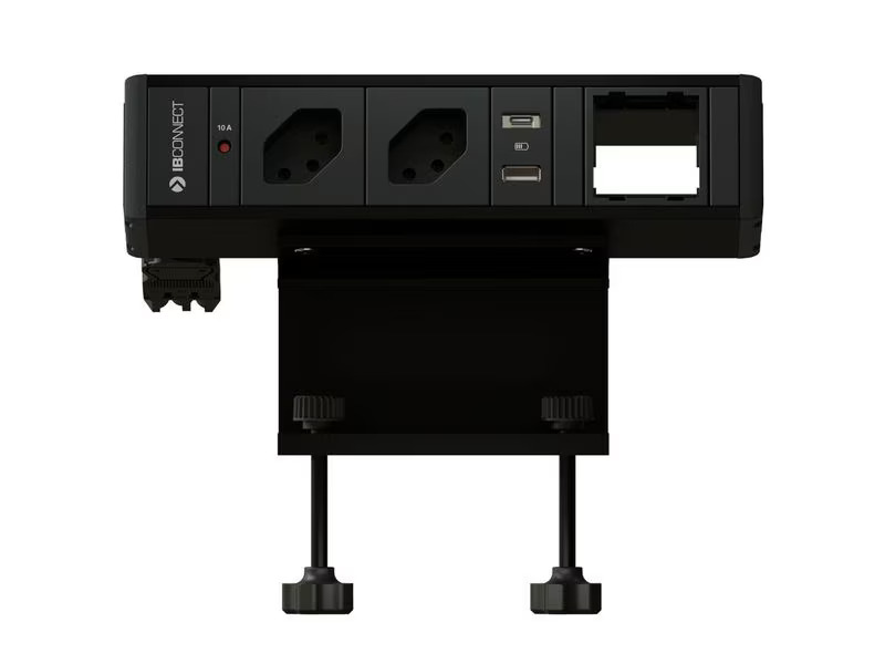 Max Hauri Steckdoseneinheit CUBO T 2x T13, USB-A/C, Leermodul Schwarz