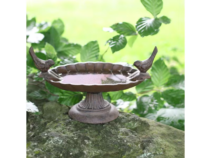 Esschert Design Vogeltränke mit Fuss, 2 Vögel