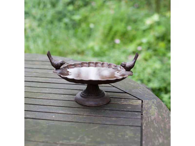 Esschert Design Vogeltränke mit Fuss, 2 Vögel