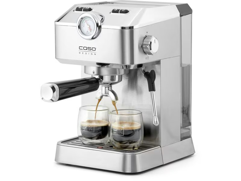 Caso Siebträgermaschine Espresso Gourmet Silber