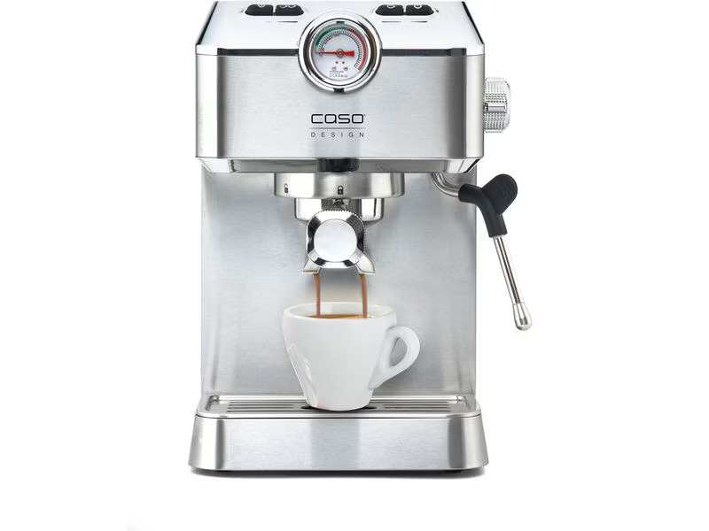 Caso Siebträgermaschine Espresso Gourmet Silber