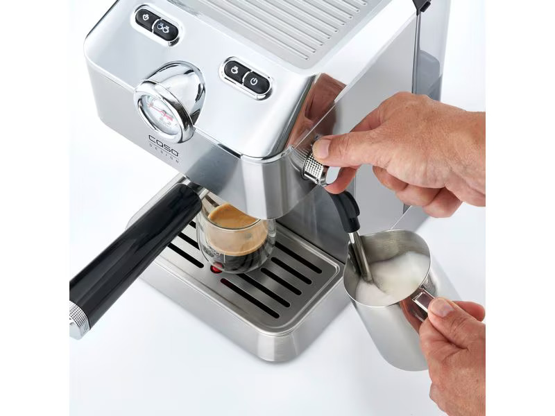 Caso Siebträgermaschine Espresso Gourmet Silber