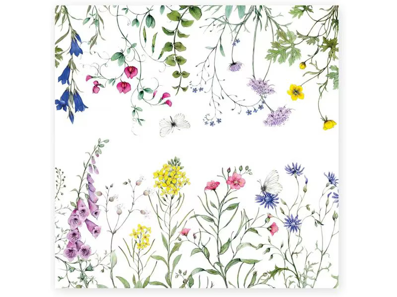 Grätz Papierservietten Wildblumen 33 x 33 cm, 20 Stück