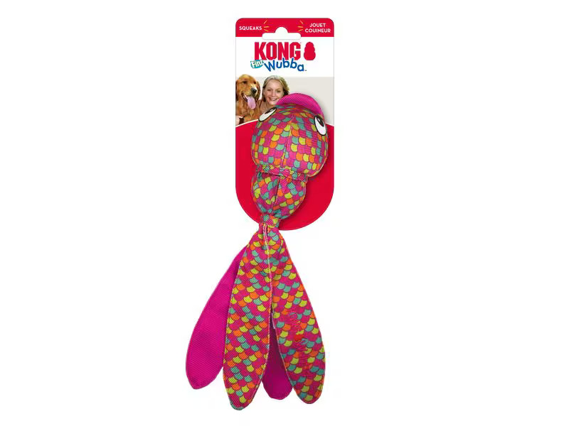 Kong Hunde-Spielzeug Wubba Finz Fisch S, pink