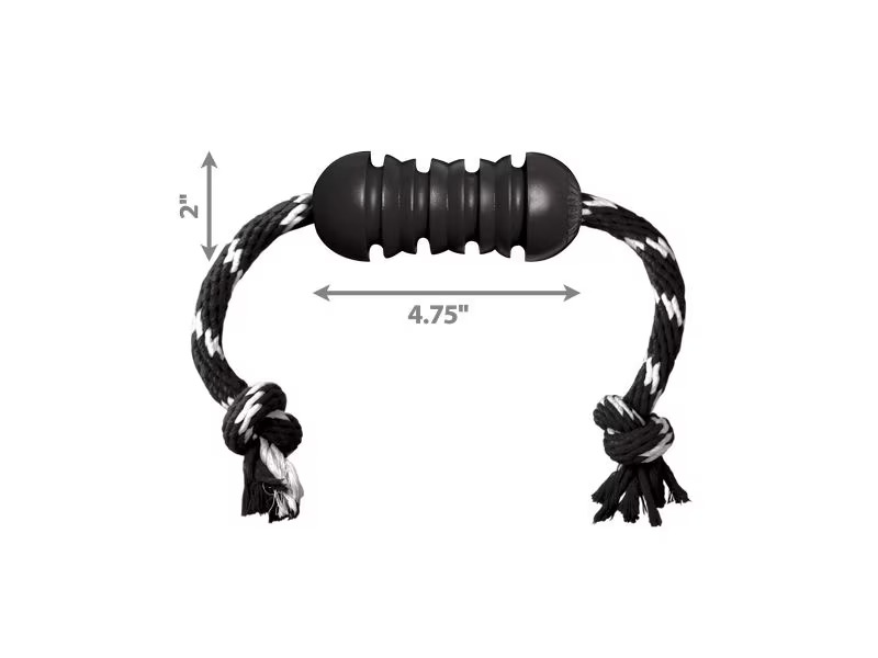 Kong Extreme Dental mit Seil schwarz, Ø 5 cm, H 12 cm