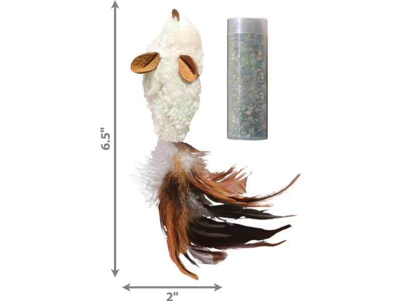 Kong Cat Refillables Plüschmaus mit Federn 12 cm, 40g