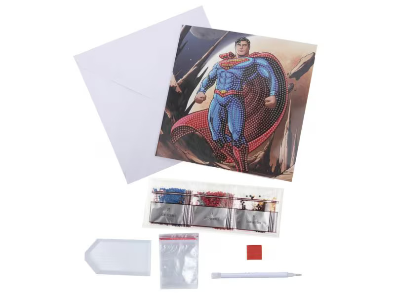 CRAFT Buddy Bastelset Crystal Art Card Superman