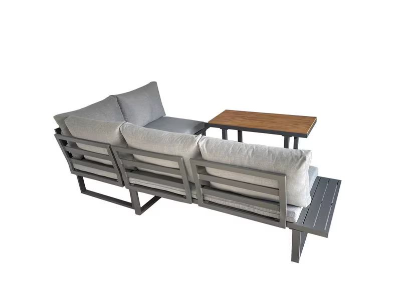 COCON Loungeset Montreux, Anthrazit/Grau, 4 Sitzplätze