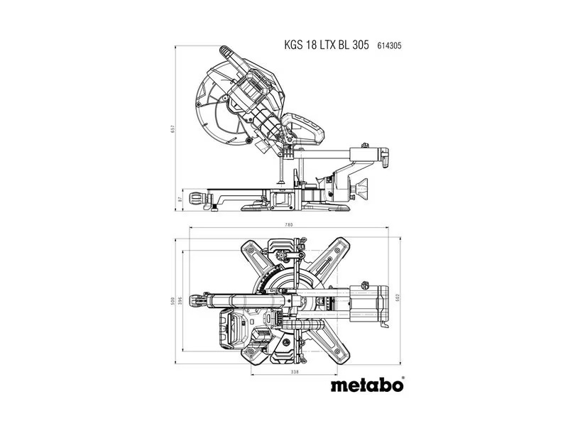 Metabo Akku-Kapp- und Gehrungssäge KGS 18 LTX BL 305, Solo