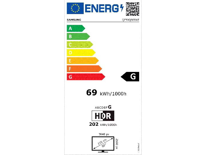 Samsung TV QE50Q80D ATXXN 50, 3840 x 2160 (Ultra HD 4K), QLED