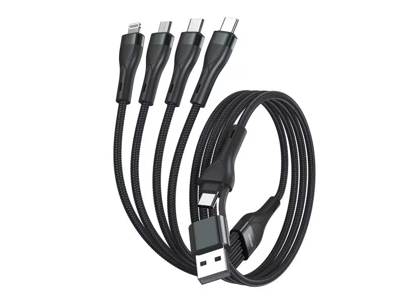 4smarts USB-C/A Multi-Ladekabel 4in2 1.2 m, Schwarz