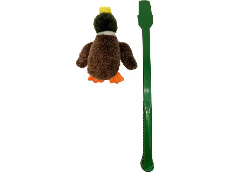 Hunter Hunde-Spielzeug Flingerz Furry Ente, Braun/Grün