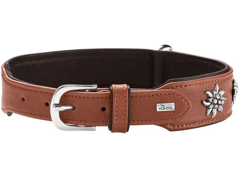 Hunter Halsband München 60/M-L, Rindsleder, Cognac/Schwarz