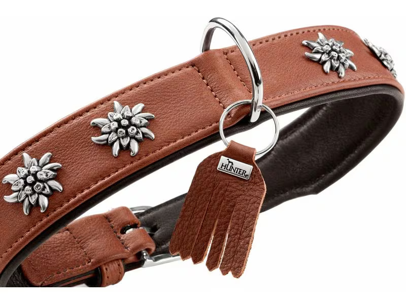 Hunter Halsband München 60/M-L, Rindsleder, Cognac/Schwarz